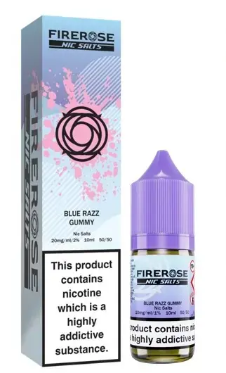 Blue Razz Gummy Nic Salt E-Liquid by Firerose 5000 Salts 10ml - 10mg